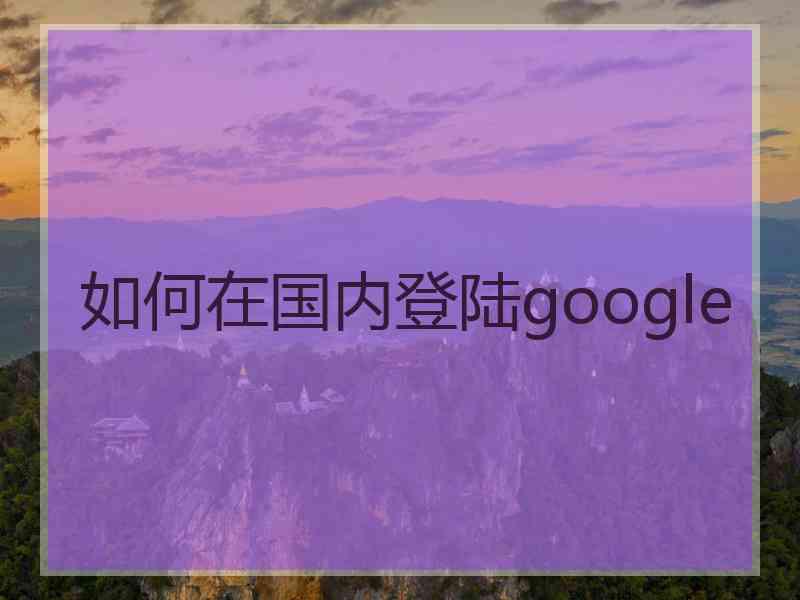 如何在国内登陆google