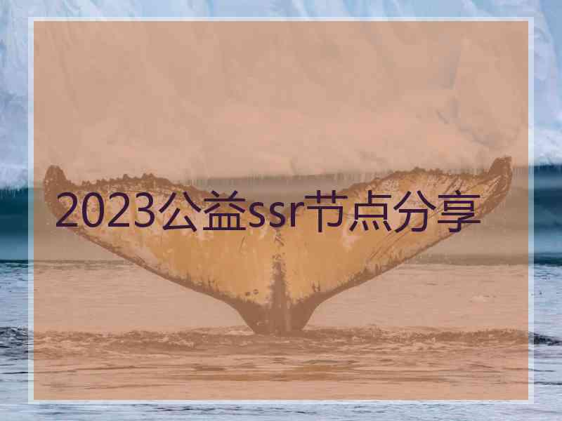 2023公益ssr节点分享