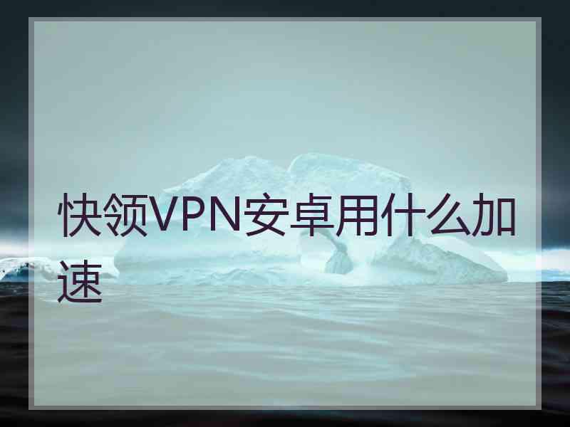 快领VPN安卓用什么加速