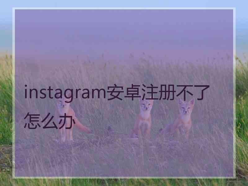 instagram安卓注册不了怎么办