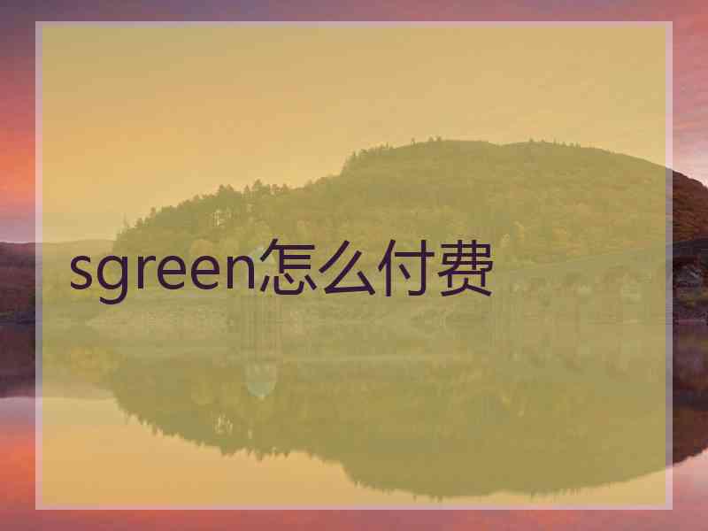 sgreen怎么付费