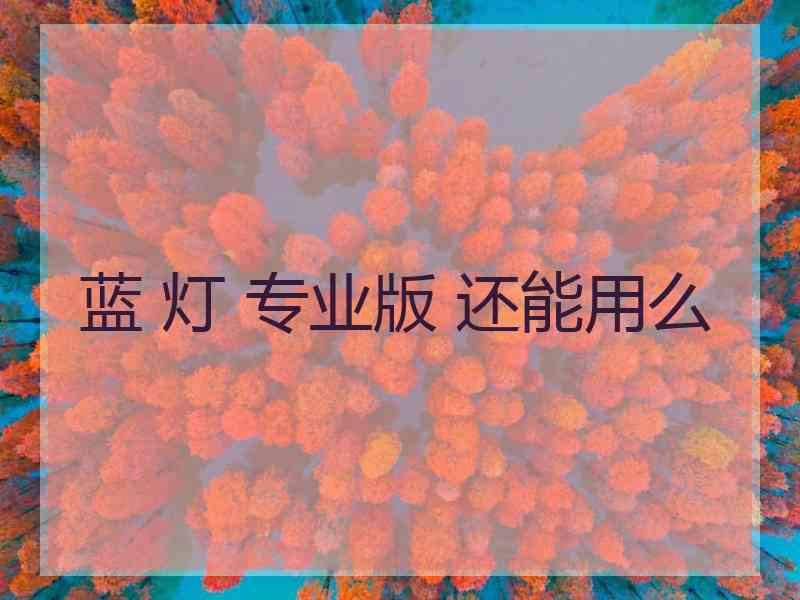 蓝 灯 专业版 还能用么