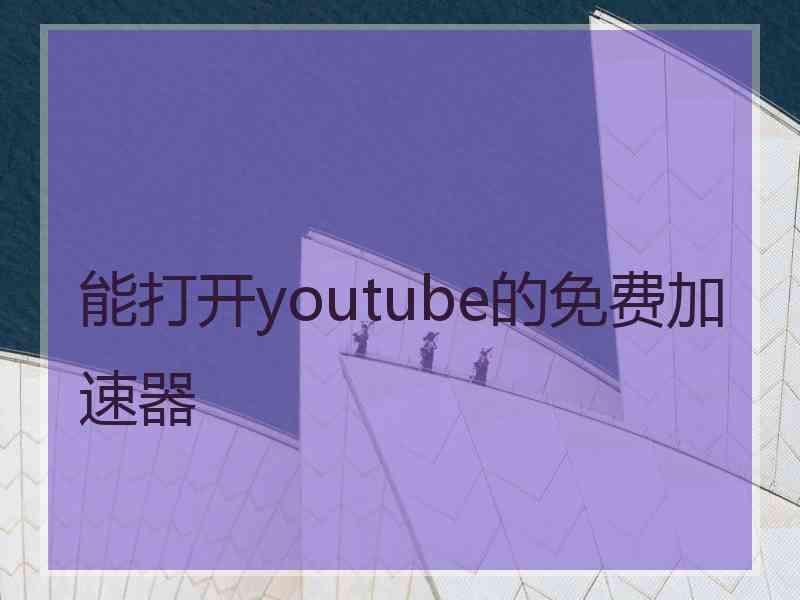 能打开youtube的免费加速器