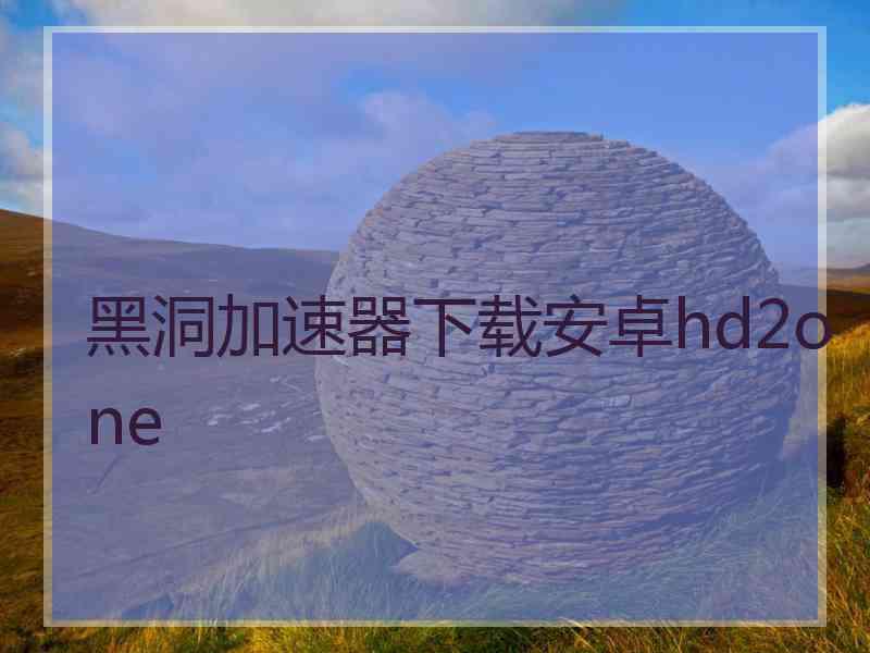 黑洞加速器下载安卓hd2one