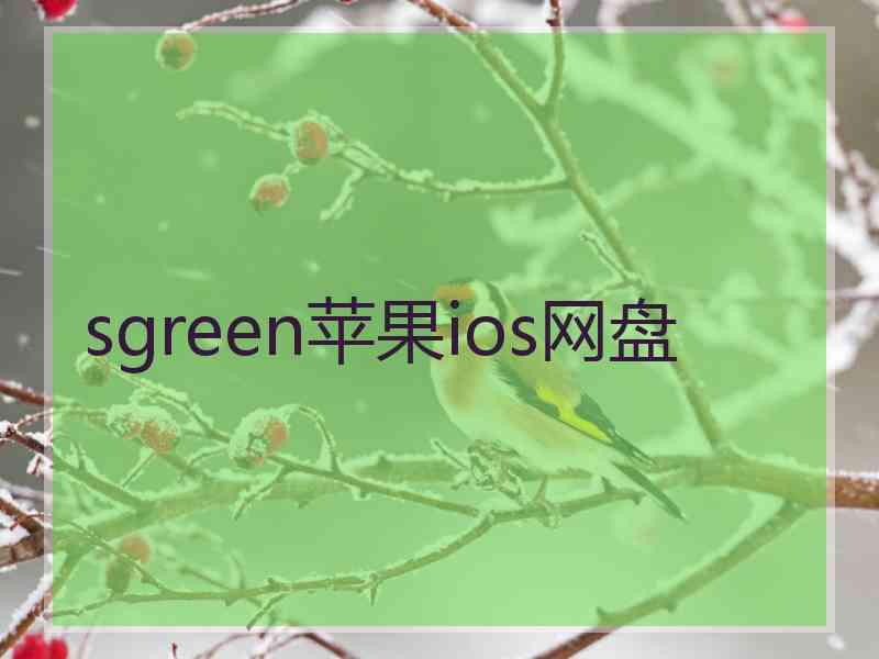 sgreen苹果ios网盘