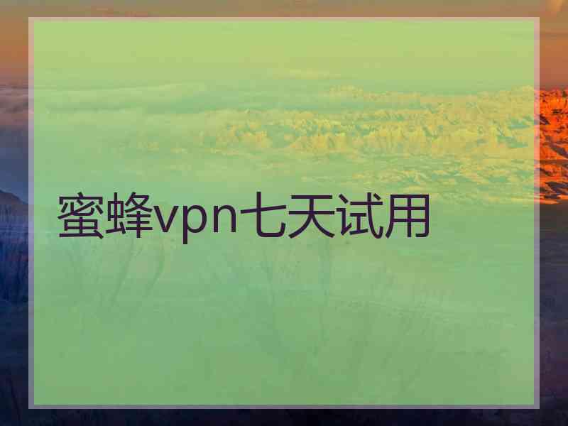 蜜蜂vpn七天试用