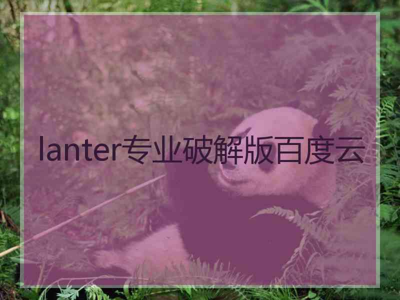 lanter专业破解版百度云