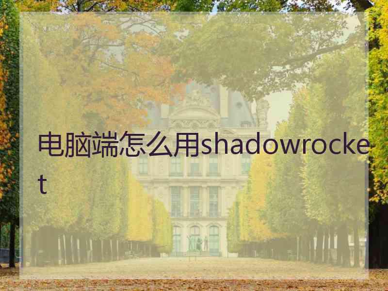 电脑端怎么用shadowrocket