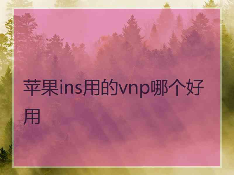 苹果ins用的vnp哪个好用