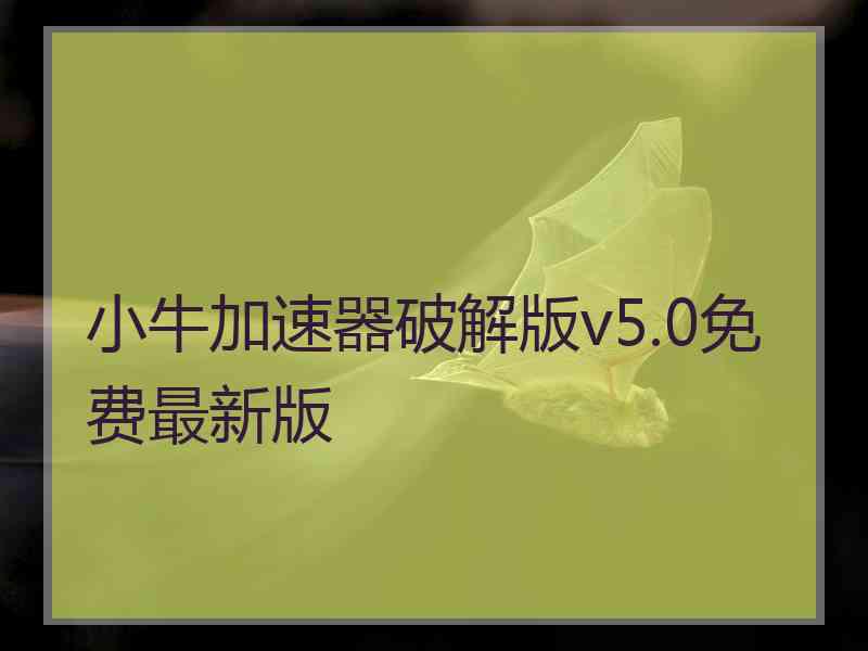 小牛加速器破解版v5.0免费最新版