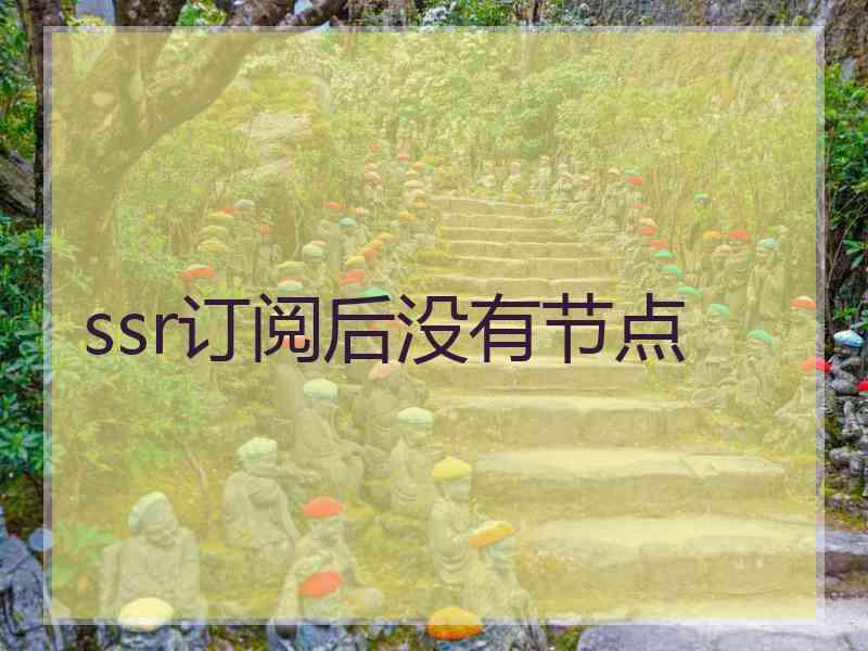 ssr订阅后没有节点