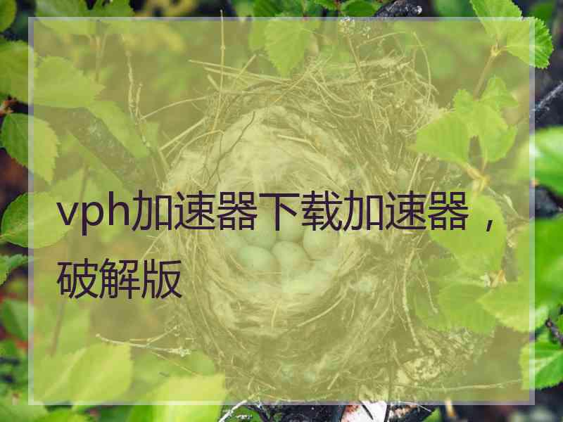 vph加速器下载加速器，破解版