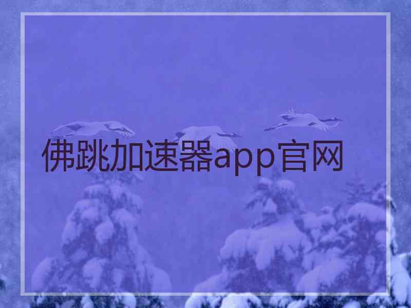 佛跳加速器app官网