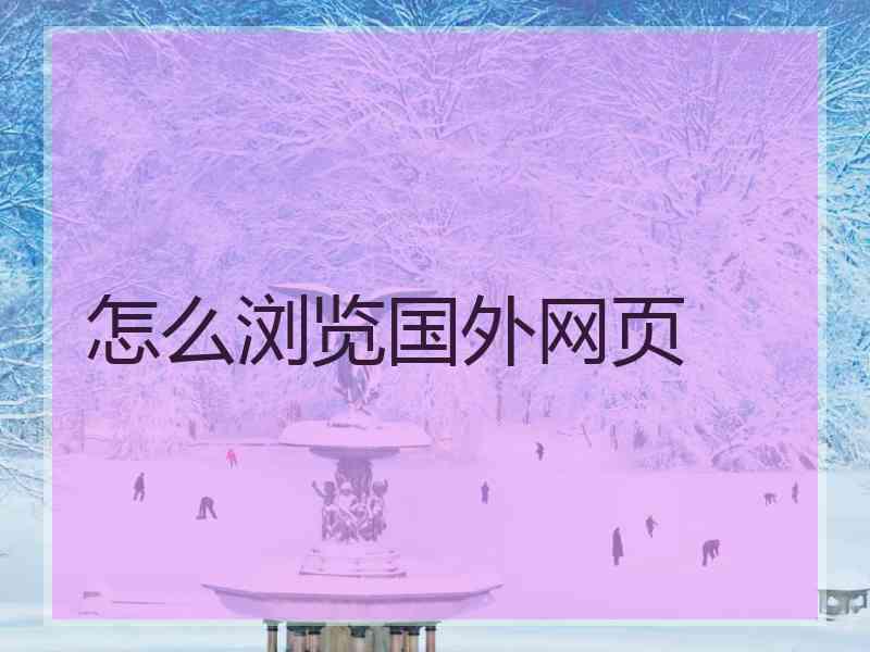 怎么浏览国外网页