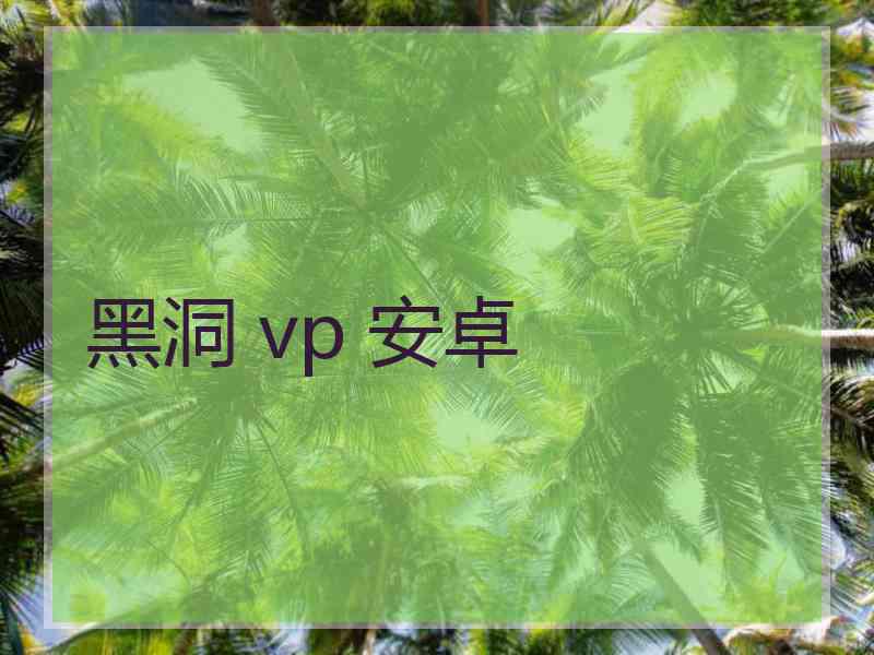 黑洞 vp 安卓