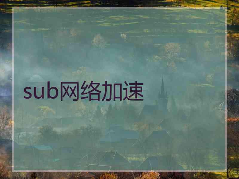 sub网络加速