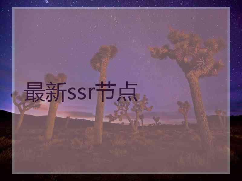 最新ssr节点