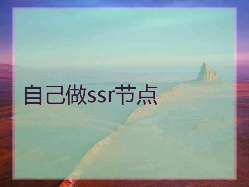 自己做ssr节点