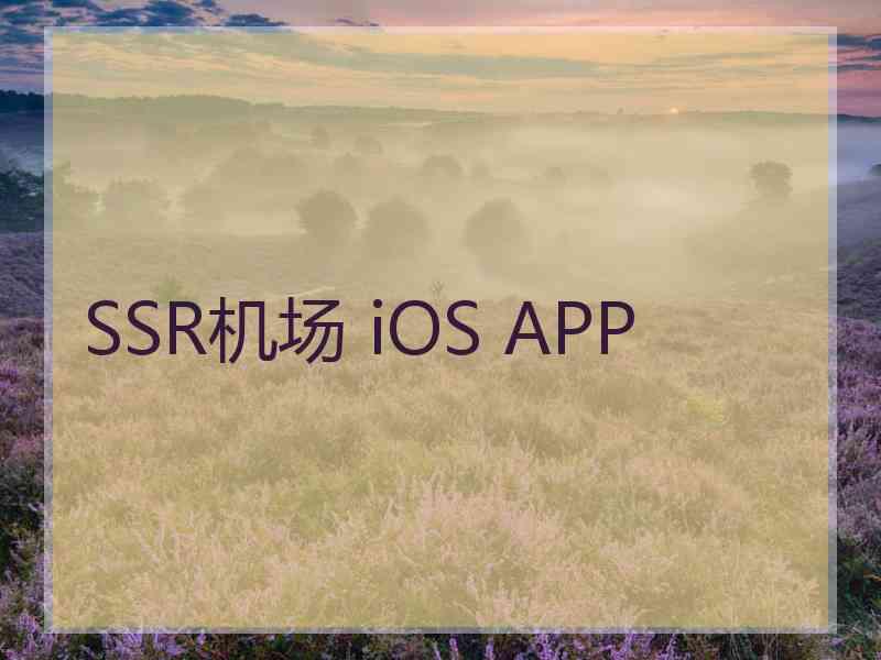 SSR机场 iOS APP