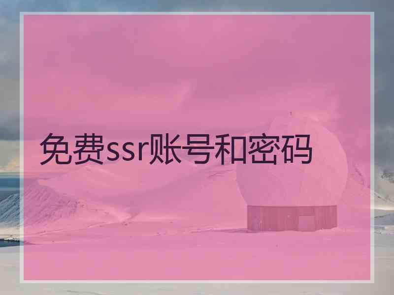 免费ssr账号和密码