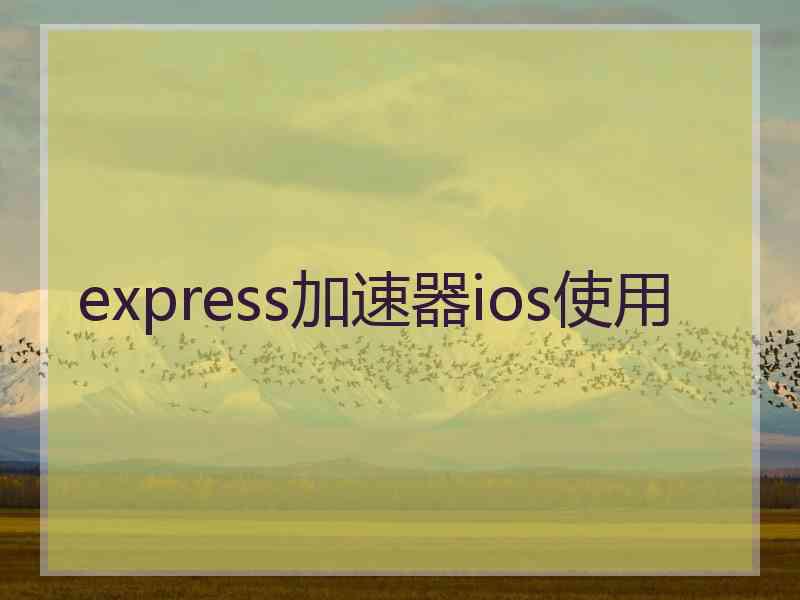 express加速器ios使用