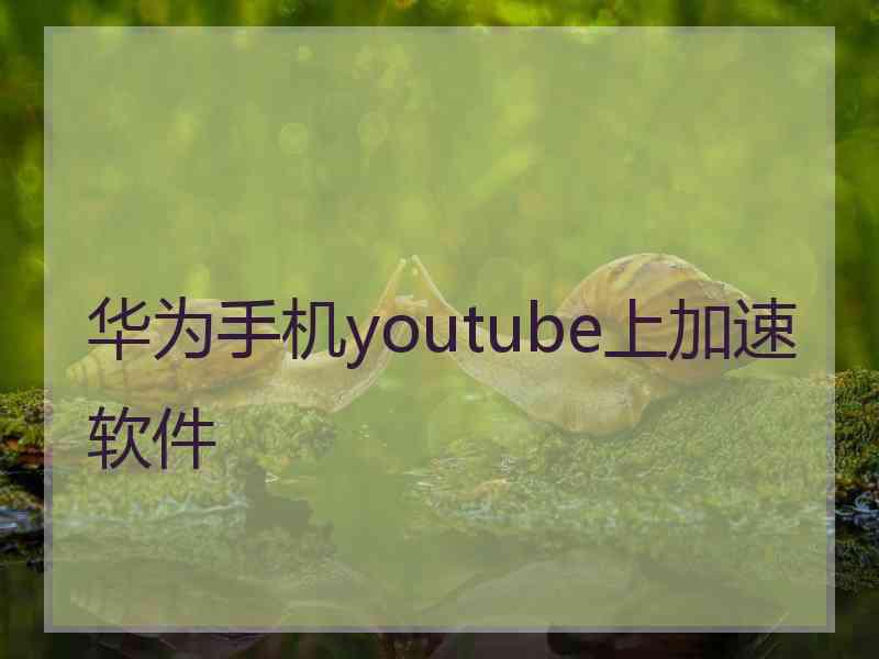 华为手机youtube上加速软件